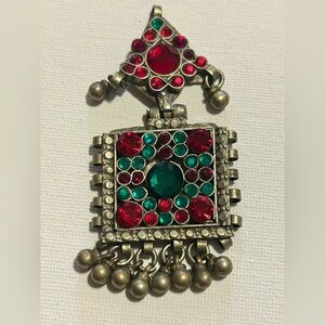 Vintage Kuchi Pendant/Hairpin Tribal Jewelry Afghan German Silver
